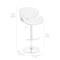 Armen Living Naples Black Faux Leather Adjustable Height Swivel Walnut Wood and Chrome Base Bar Stool LCNABABLKWA - alternate 3